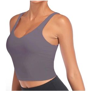 Workout Tank Top- Gym Crop. Size MEDIUM. Bermuda Grey